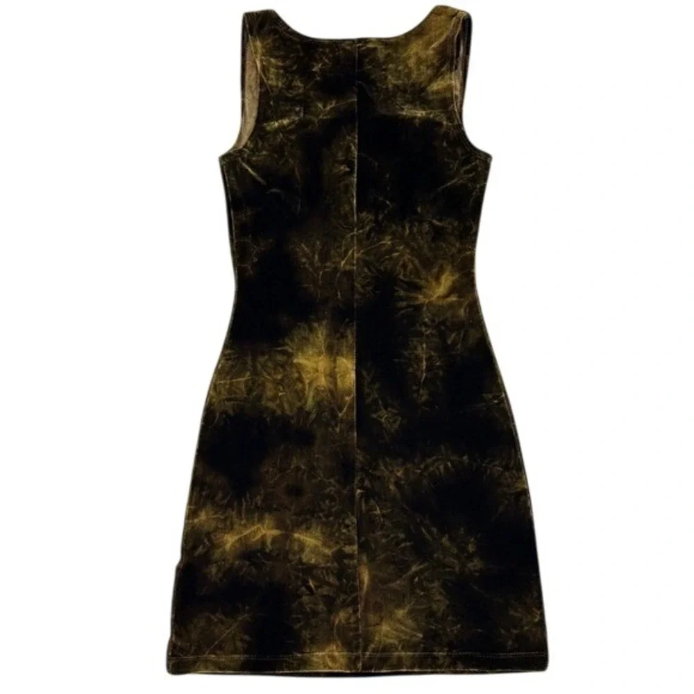 Vintage DM Jeans Tank Dress Girls Small Tie Front Tie‎ Dye Velvet USA Whimsigoth